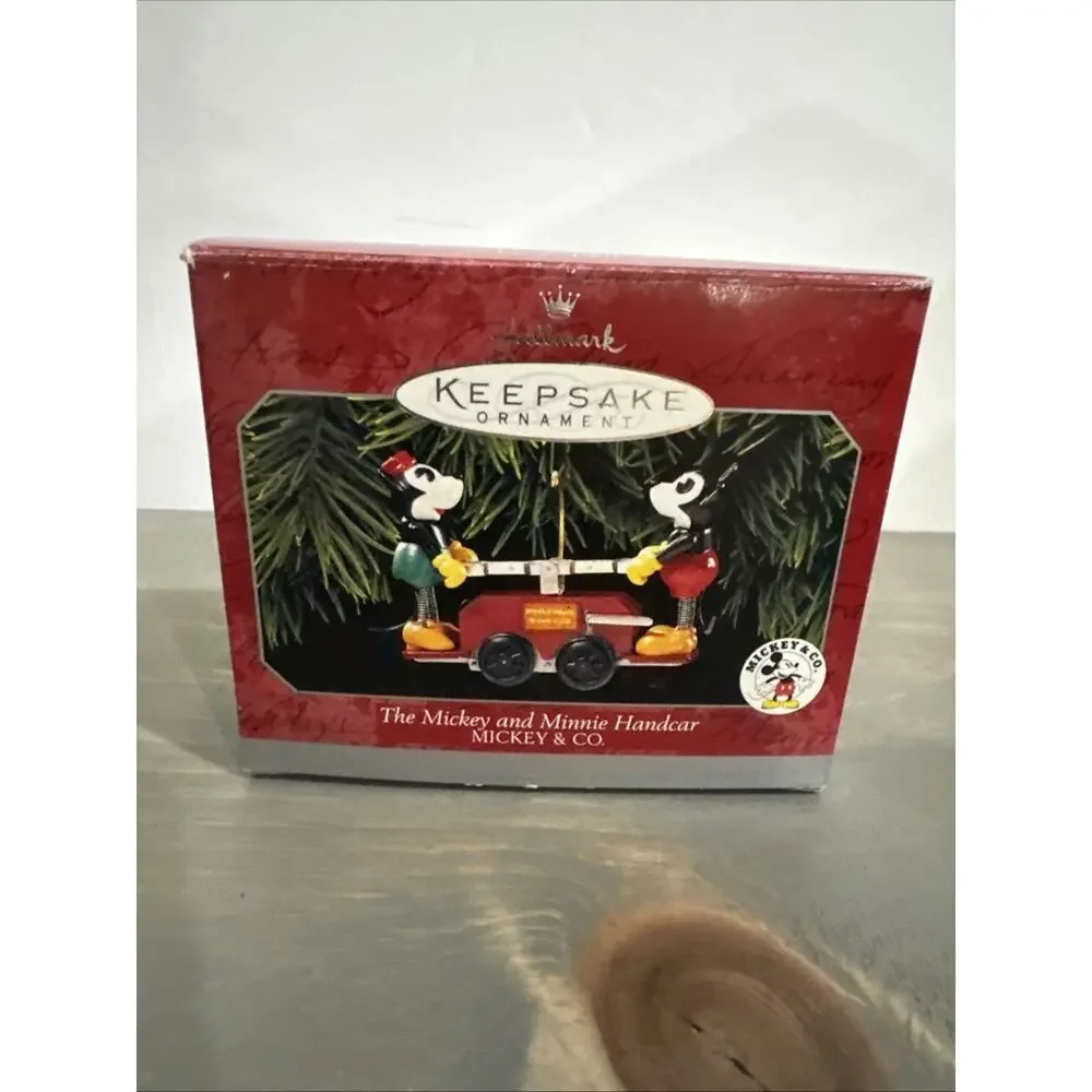 Mickey and Minnie Handcar Lionel 1998 Hallmark Keepsake Ornament DISNEY NOS